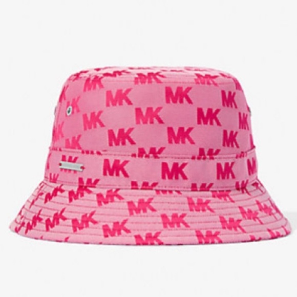 Michael Kors Accessories - Michael Kors Dark Raspberry Monogram Bucket Hat NWT